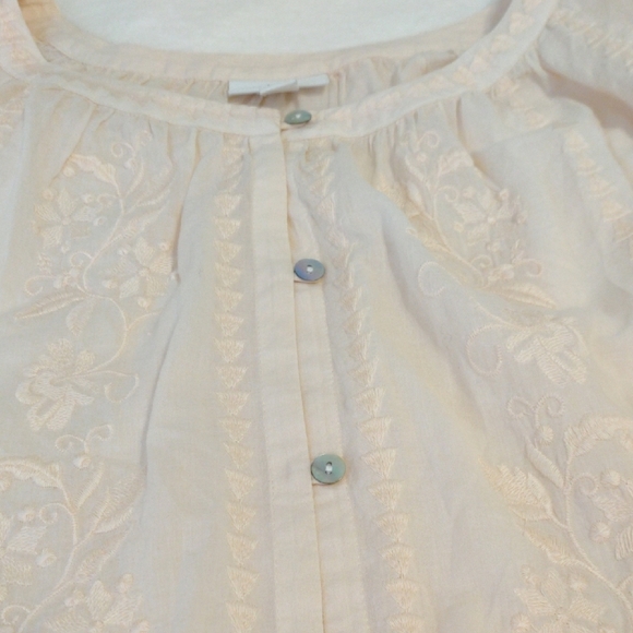 J-Jill. Women's Cream Embroidered Top - Picture 6 of 12